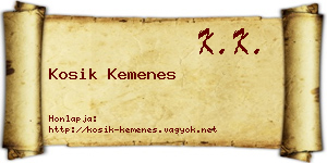 Kosik Kemenes névjegykártya